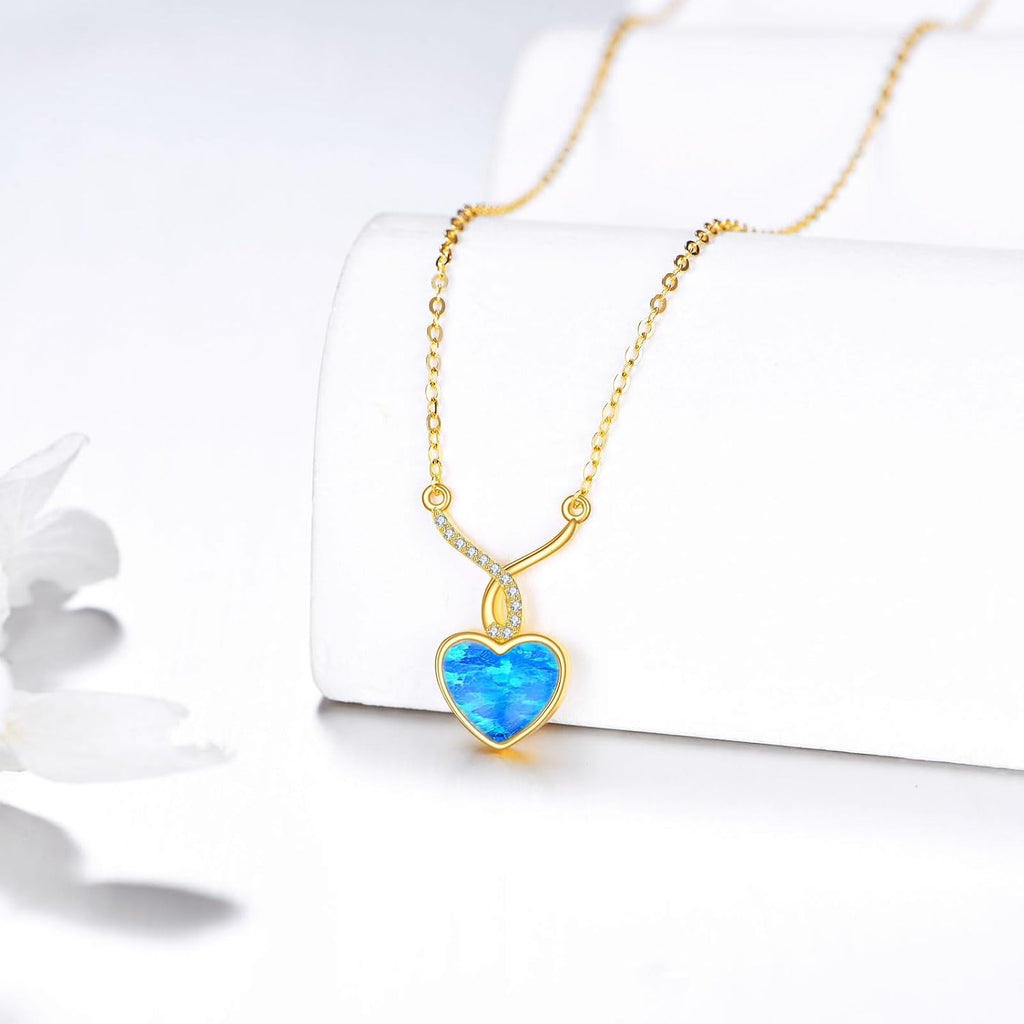 DOVRAN 14K Solid Gold Cat/Butterfly/Heart/Teardrop Necklace for Women 14K Gold Opal/Lapis Lazuli/Black Onyx Pendant Jewelry Gift for Women