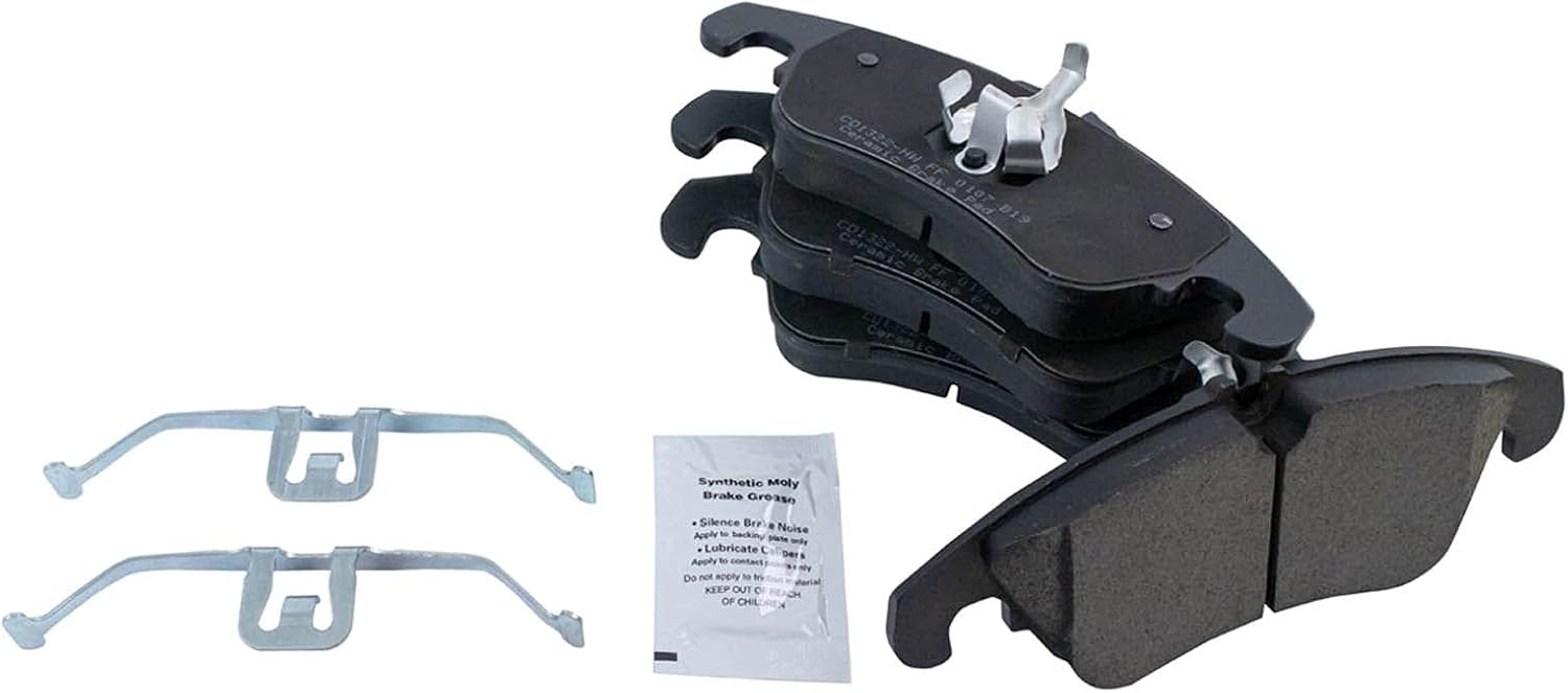 TRQ Front Brake Pad and Rotor Set Ceramic G Coated Vented Rotors Compatible with 2009-2011 Audi A4 A4 Quattro A5 A5 Quattro Q5