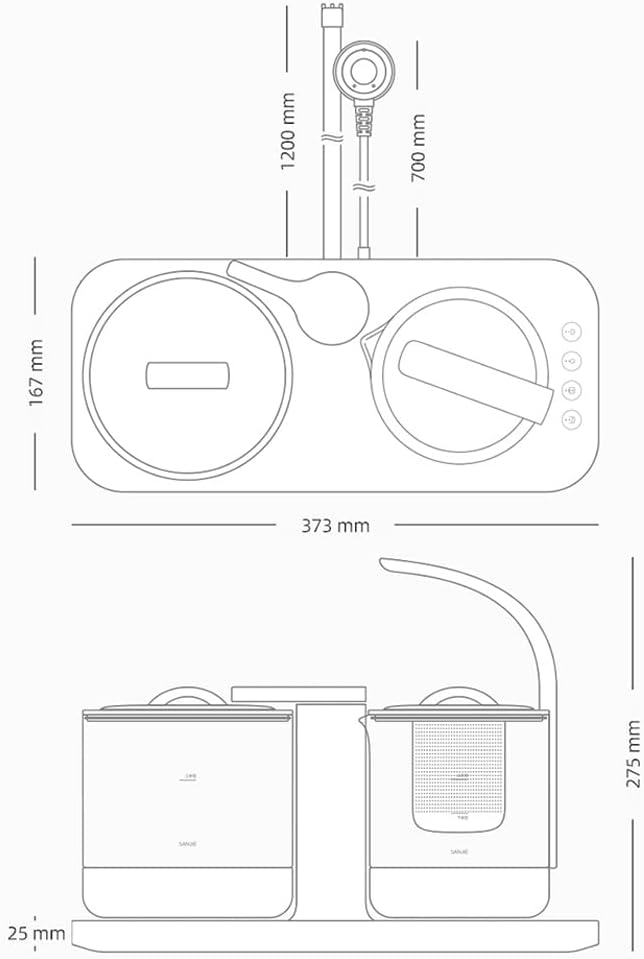Electric Tea Maker, Glass Boiler Hot Water High-Power Tea Heating Warmer, Automatic Pumping Electric Hot Tea Set, Water Station