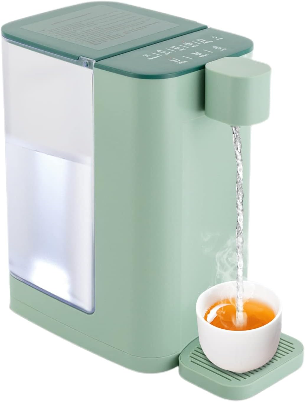 Instant Hot Water Dispenser, Countertop Water Dispenser System for Quick Heating & Outputting, Adjustable 5 Temperatures & 2 Water Outputs, 3L Water Tank Capacity,Green