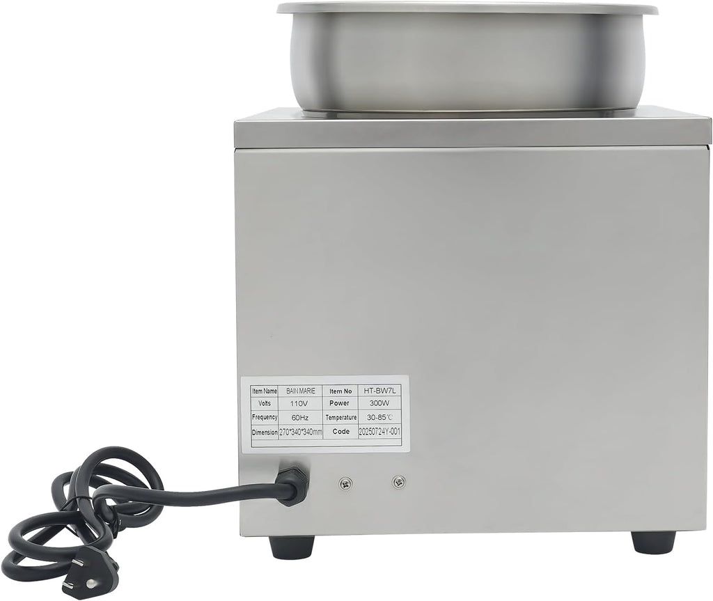 Commercial Soup Warmer Stainless Steel Cheese Warmer with 1.85Gal Soup Pot & Adjustable Temperature 86-185℉Commercial Hot Fudge Dispenser Food Warmer for Buffets, Restaurants, Stores