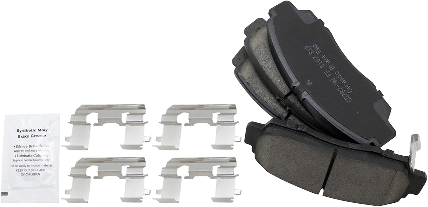 TRQ Front and Rear Brake Pad and Rotor Set Ceramic Vented Solid Rotors Compatible with 2004-2008 Acura TL