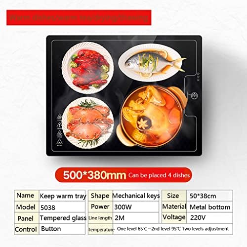 Plate Warmer Electric Food Warmer Plate Electric Warming Tray Glass Serving Tray Multifunctional Hot Plates 2 AdjusTemperature Control Warming Serving Tray Food for Buffets Home Dinners