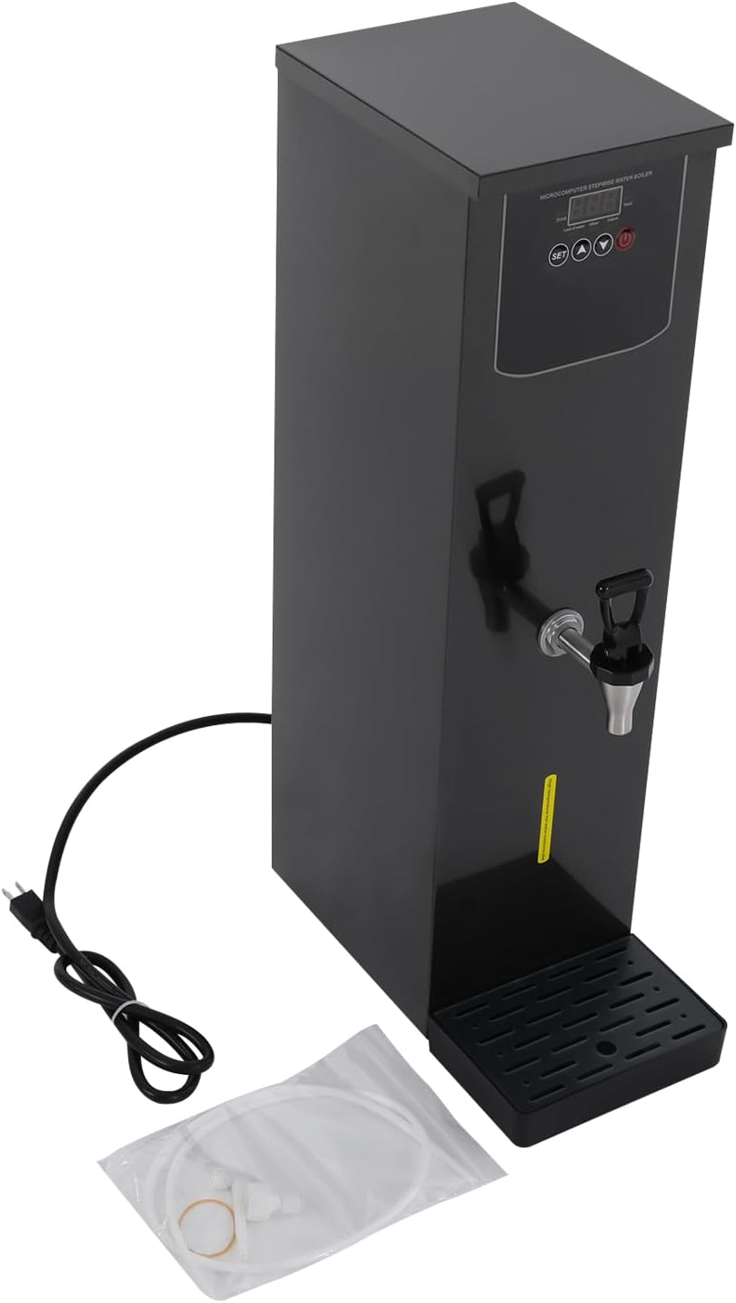 Commercial Hot Water Dispenser 30L 3000W Electric Countertop Water Boiler Stainless Steel for Coffee Tea Restaurant Office, Step-heating Temperature Control 86-206.6℉