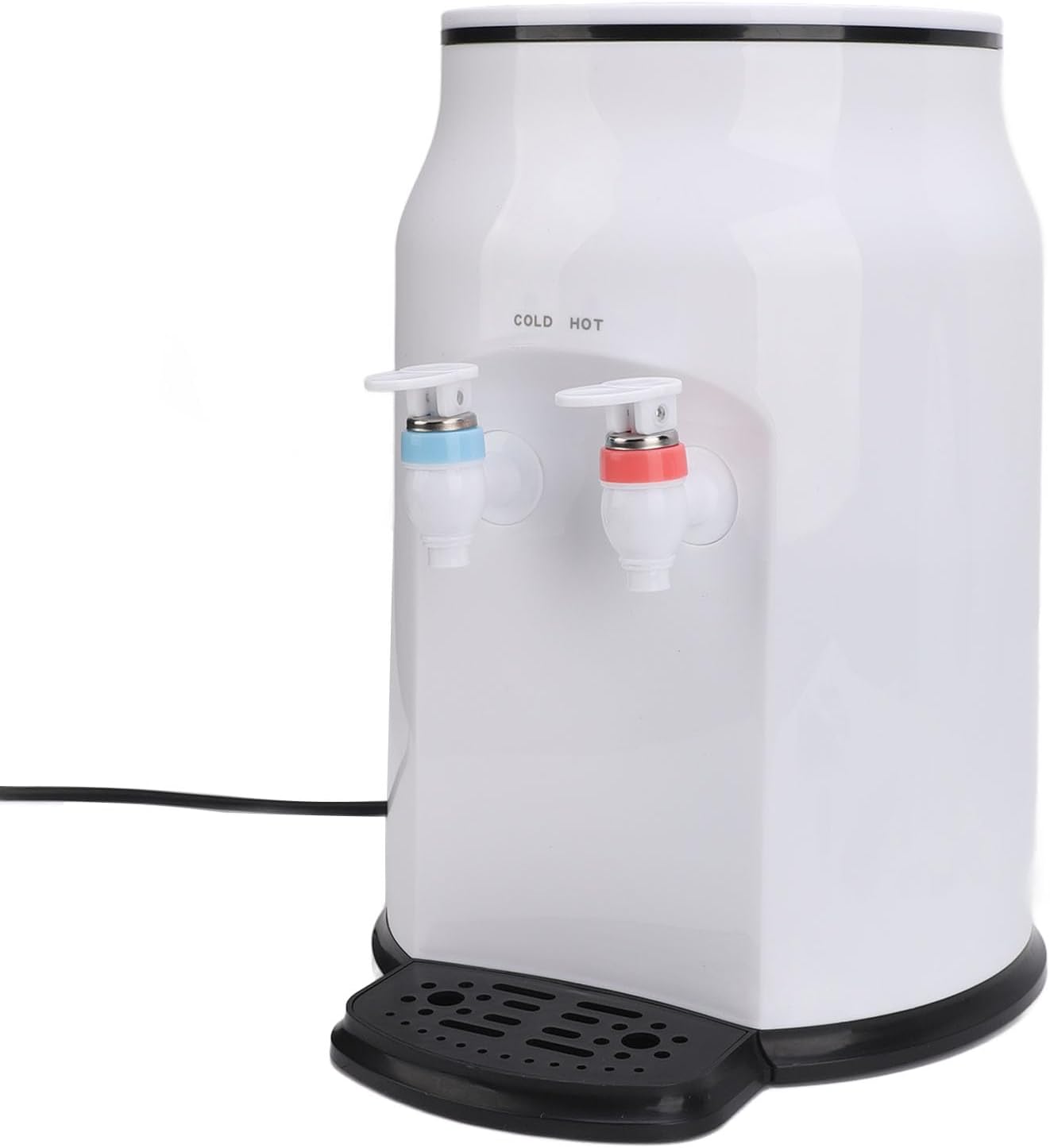 Hot Cold Water Dispenser, Dual Use Stainless Steel Countertop Cooler Dispenser for Home Dorm Office with Removable Water Tray