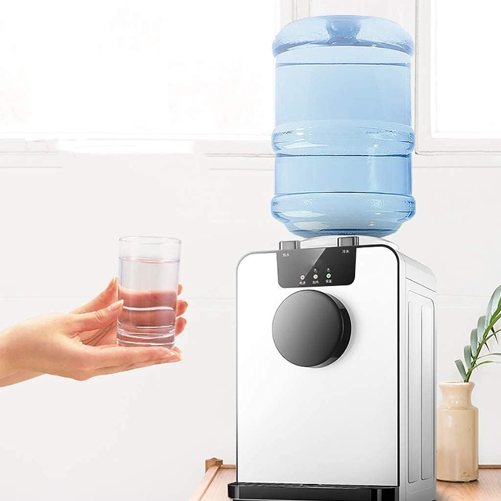Desktop Hot Water Kettle Electric Hot & Cold Dispenser Tempered Glass Panel Bottled Water Boiler, Perfect for Offices and Meeting Rooms