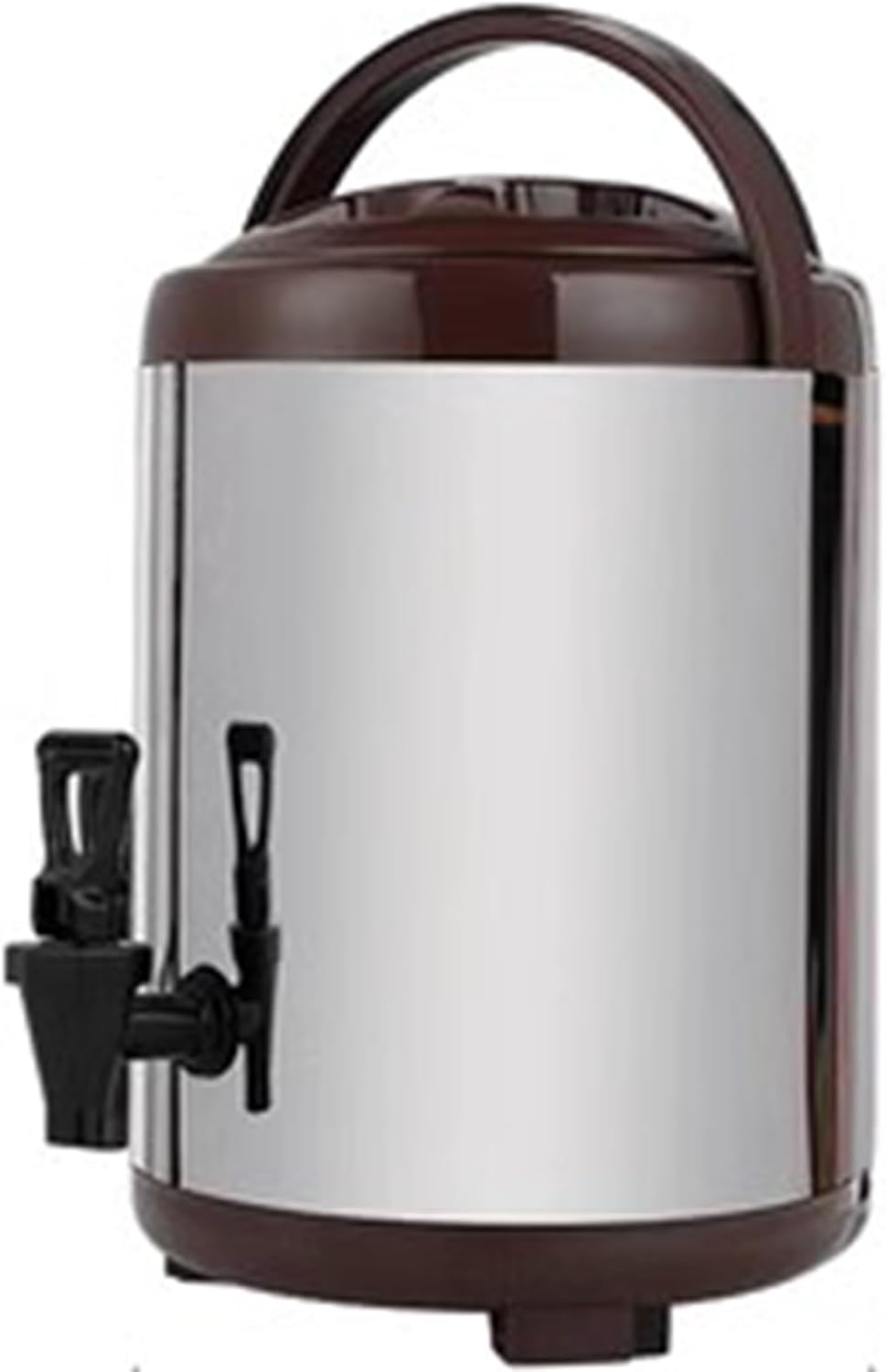 Stainless Steel Insulated Food Containers, Insulated Beverage Dispenser Hot Water Urn with Faucet Tea Dispenser for Catering (Brown 10L)