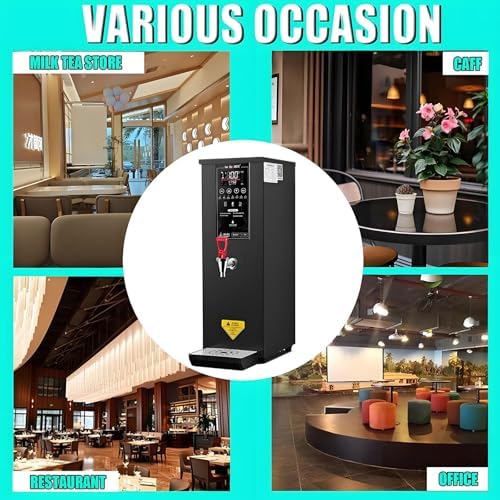 Commercial Hot Water Dispenser - Electric Water Boiler & Warmer with Adjustable 86-212°F Temperature Control - Step-Heating Countertop Hot Water Machine in Black