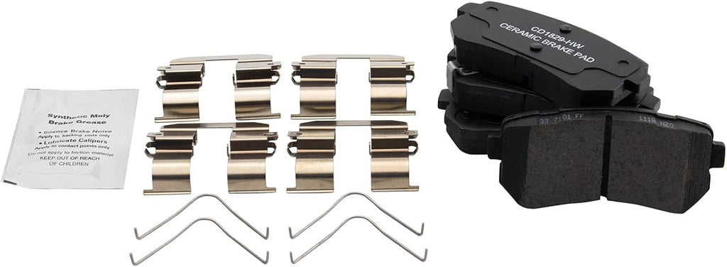 TRQ Front and Rear Brake Pad and Rotor Set Ceramic Vented Solid Rotors 11.18 in 5-Lug for 2016-2019 Hyundai Sonata 2016-2018 Kia Optima