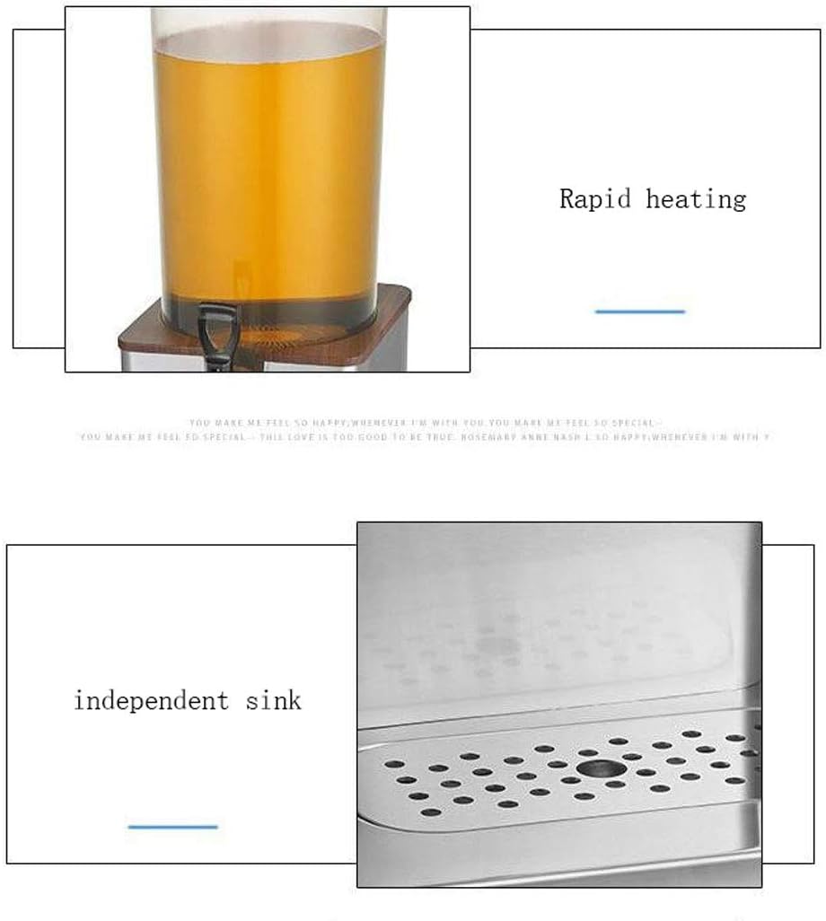 Juice Dispenser Beverage Dispenser, Electric Heating Juice Dispenser for Milk Tea Shop Hotel Drink Dispenser Stainless Steel Insulated Barrel