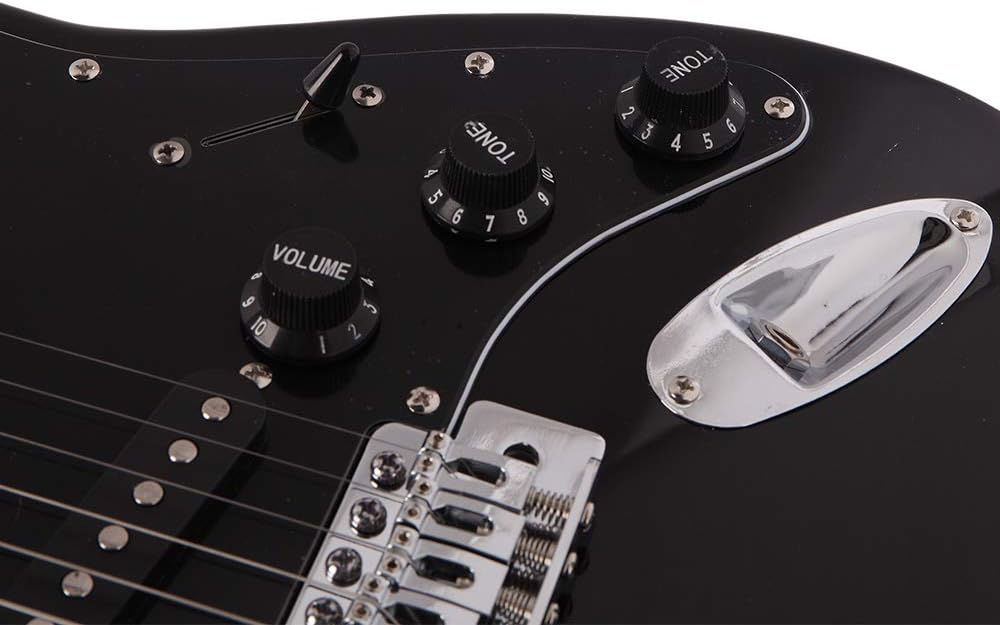 GLARRY Full Size Electric Guitar for Music Lover Beginner with 20W Amp and Accessories Pack Guitar Bag (Black, 39' Right Handed)