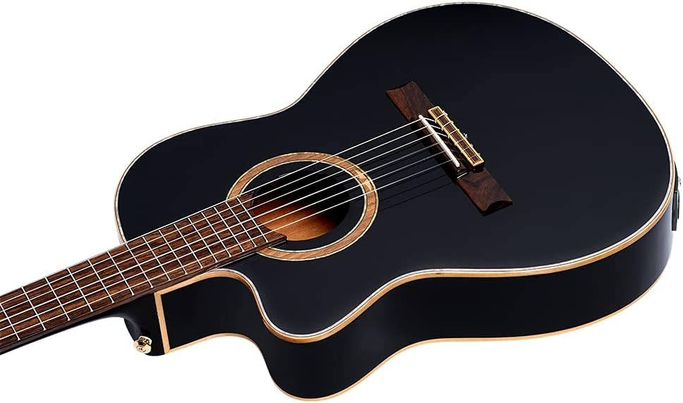 Performer Series Left-Handed Solid Top Thinline Crossover Acoustic-Electric Nylon Classical Guitar w/Bag