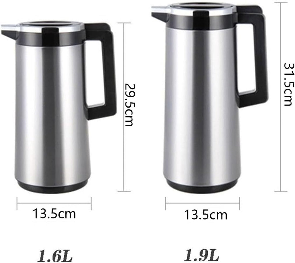 Electric Kettle Stainless Steel Shell Insulated Kettle Household Large Capacity Hot Water Bottles Glass Inner Coffee Pot Tea Kettle,1.6L