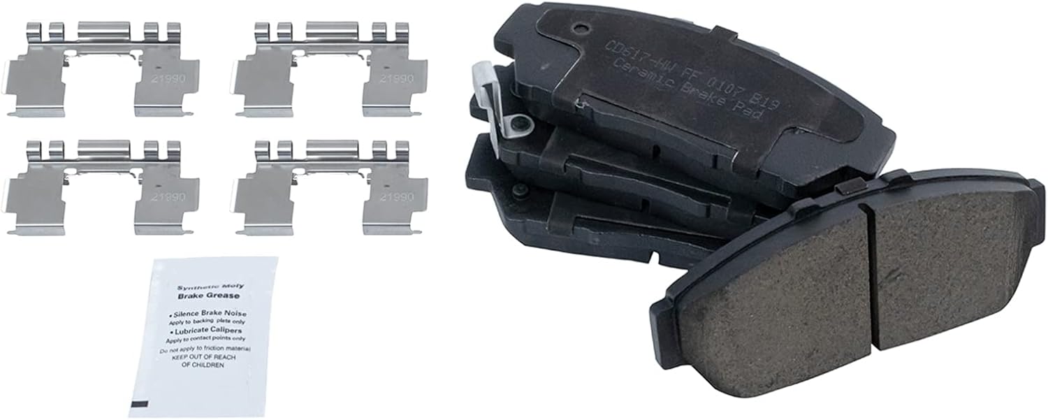 TRQ Front and Rear Brake Pad and Rotor Set Ceramic Compatible with 1994 Acura Integra