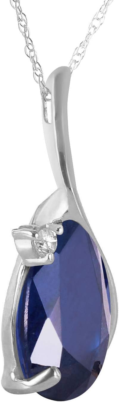 Galaxy Gold GG 2.53 Carat 14k Solid Gold Necklace with Natural Diamond and Sapphire
