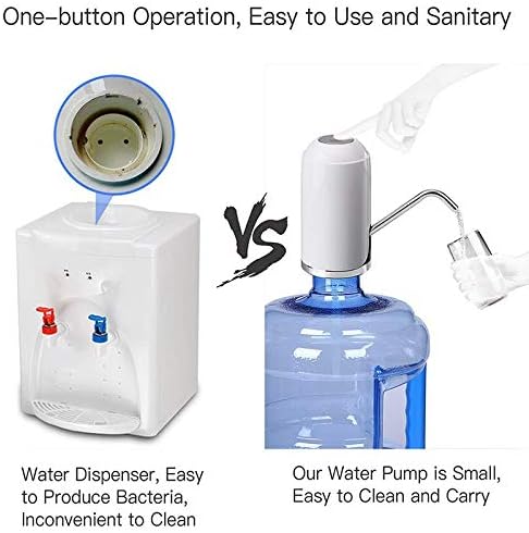 Water Bottle Pump, Electric Drinking Water Pump 5 Gallon Water Bottle Cooler Dispenser USB Charging Portable Water Dispenser