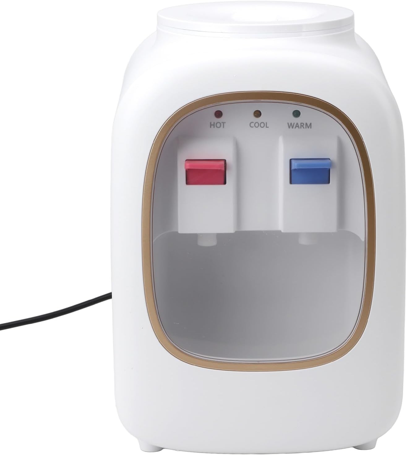 Water Dispenser, Stainless Steel Liner Anti Dry Burning Dual Temperature Control Hot Cold Countertop Water Cooler with Independent Dual Spout for Home Office