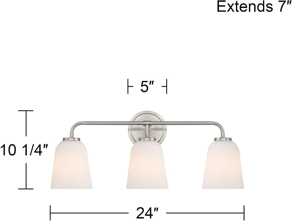 Possini Euro Design Possini Euro Bouchard 24' W Brushed Nickel 3-Light Bath Vanity Light
