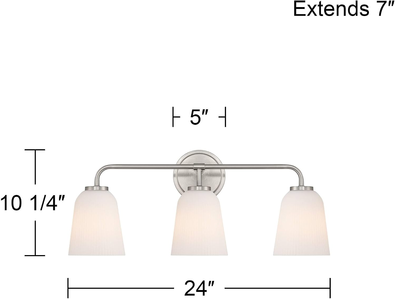 Possini Euro Design Possini Euro Bouchard 24' W Brushed Nickel 3-Light Bath Vanity Light