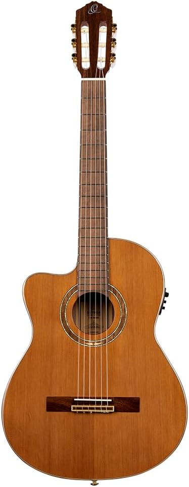 RCE159MN-L Ortega Guitars Performer Series Left-Handed Solid Top Medium Neck Acoustic-Electric Nylon Classical Guitar w/Bag