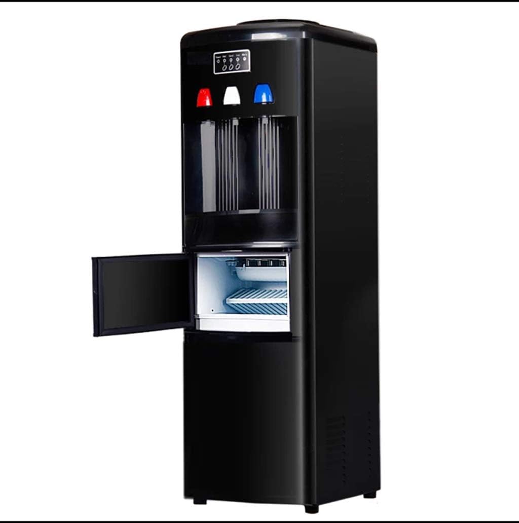Ice Making Machine 2 in 1 Cold Bottled Water Cooler Hot & Cold Water Dispenser with Ice Maker Hot, Child Safety Lock - Makes 15kg Daily - Ideal for Offices