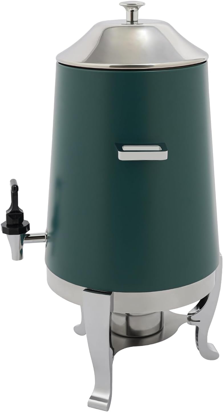 3.43 Gallon / 13L Stainless Steel Beverage Dispenser, Fuel Heating Coffee Urn with Spigot & Fuel Holder, Commercial Hot Water Dispenser Countertop for Milk Coffee Tea Water Juice