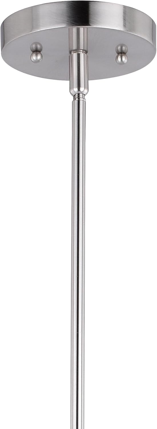 VAXCEL Beloit 3 Light Satin Nickel Farmhouse Chandelier Clear Glass