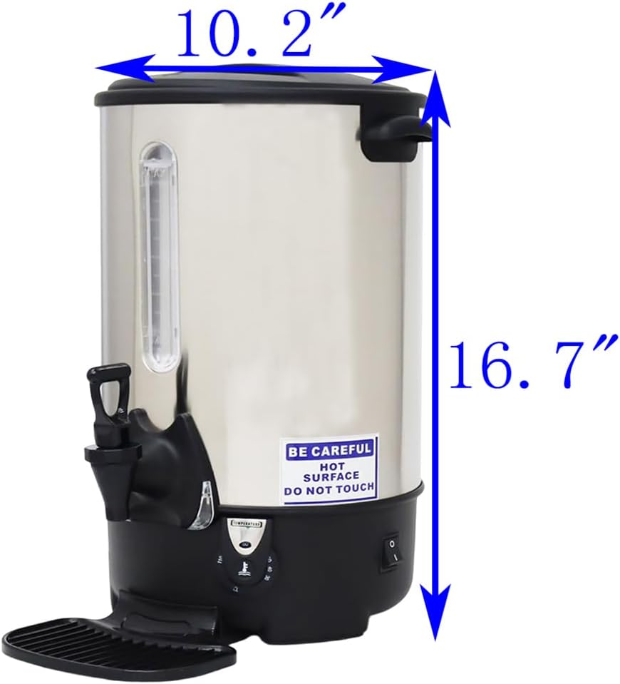 110V Stainless Steel Large Capacity Hot Water Dispenser Commercial Electric Water Boiler Office Kitchen Electric Kettle 11.6L