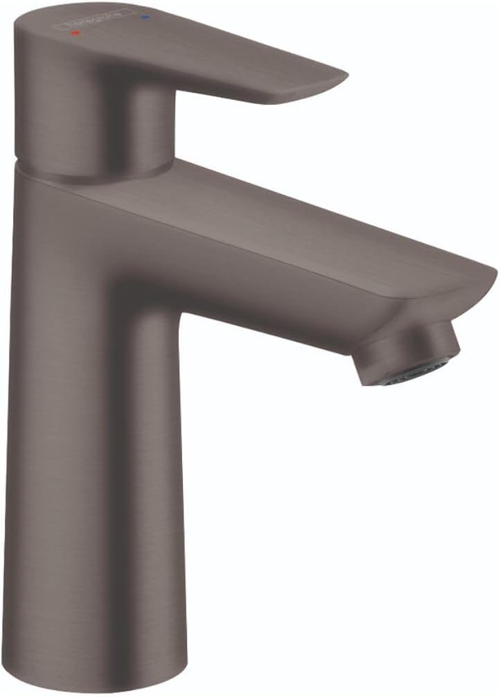 hansgrohe Talis E Modern Easy Install Easy Clean 1-Handle 1-Hole 6-inch Tall Bathroom Sink Faucet in Brushed Black Chrome, 71710341
