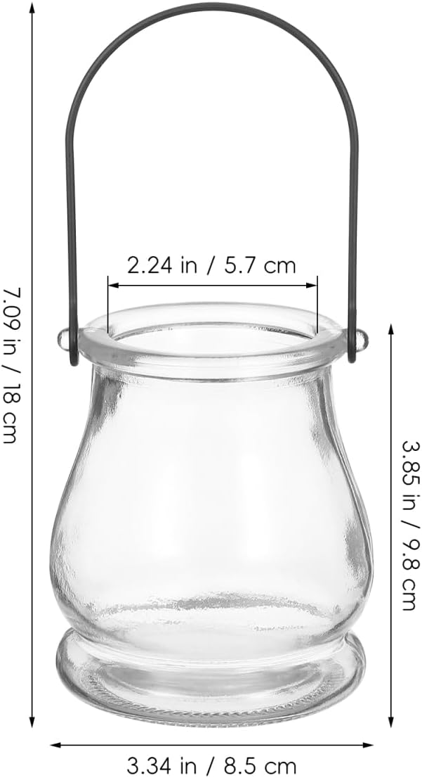 Cabilock Glass Candle Holders 4 Inch Tea Light Candle Stands with Handles Multipurpose Indoor Outdoor Decor Sticks Holder for Home Party Wedding