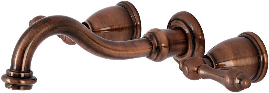 Kingston Brass KS312ALAC Vintage 2-Handle Wall Mount Bathroom Faucet, Antique Copper