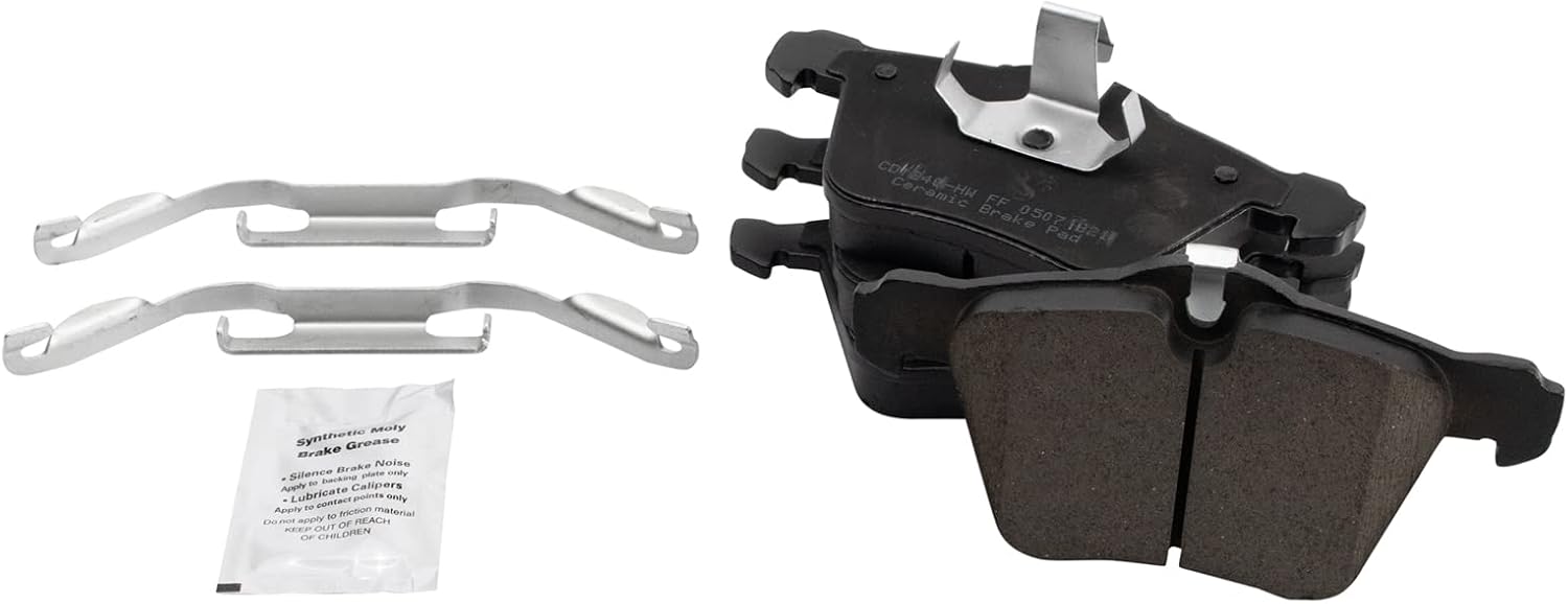 TRQ Front Brake Pad and Rotor Set Ceramic Coated Rotors Compatible with 2006-2008 Jaguar S-Type 2005-2009 Super V8 2009-2015 XF 2010-2019 XJ XJR 2010-2015 XK 2007-2009 XKR