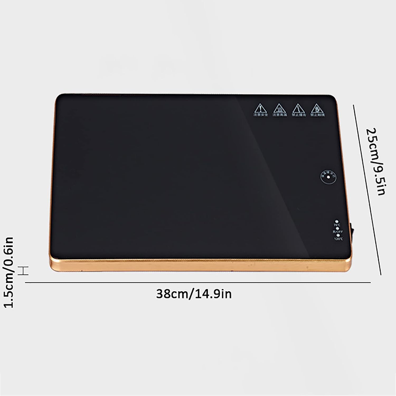 Plate Warmer Electric Food Warmer Plate Glass Warming Tray Electric Warming Tray Keeps Food Hot with AdjusTemperature Control Hot Plate for Buffets Parties Home Dinner