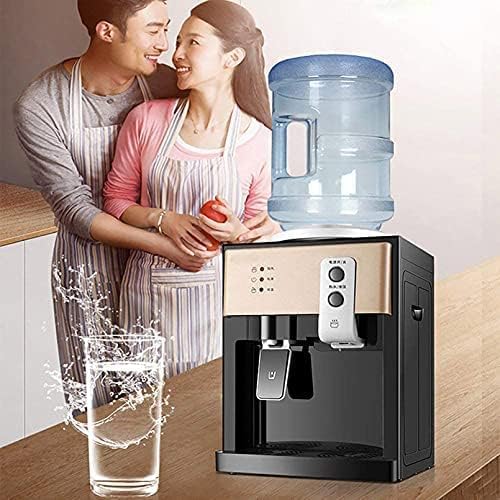 Electric Water Dispenser, Stationary Drinking Fountain Cold And Hot Water Cooler Heater For Home Office Hotel Coffee Tea Bar, One-handed Push Cup, Convenient And Safe Dispenser Water,Gold,Collector88