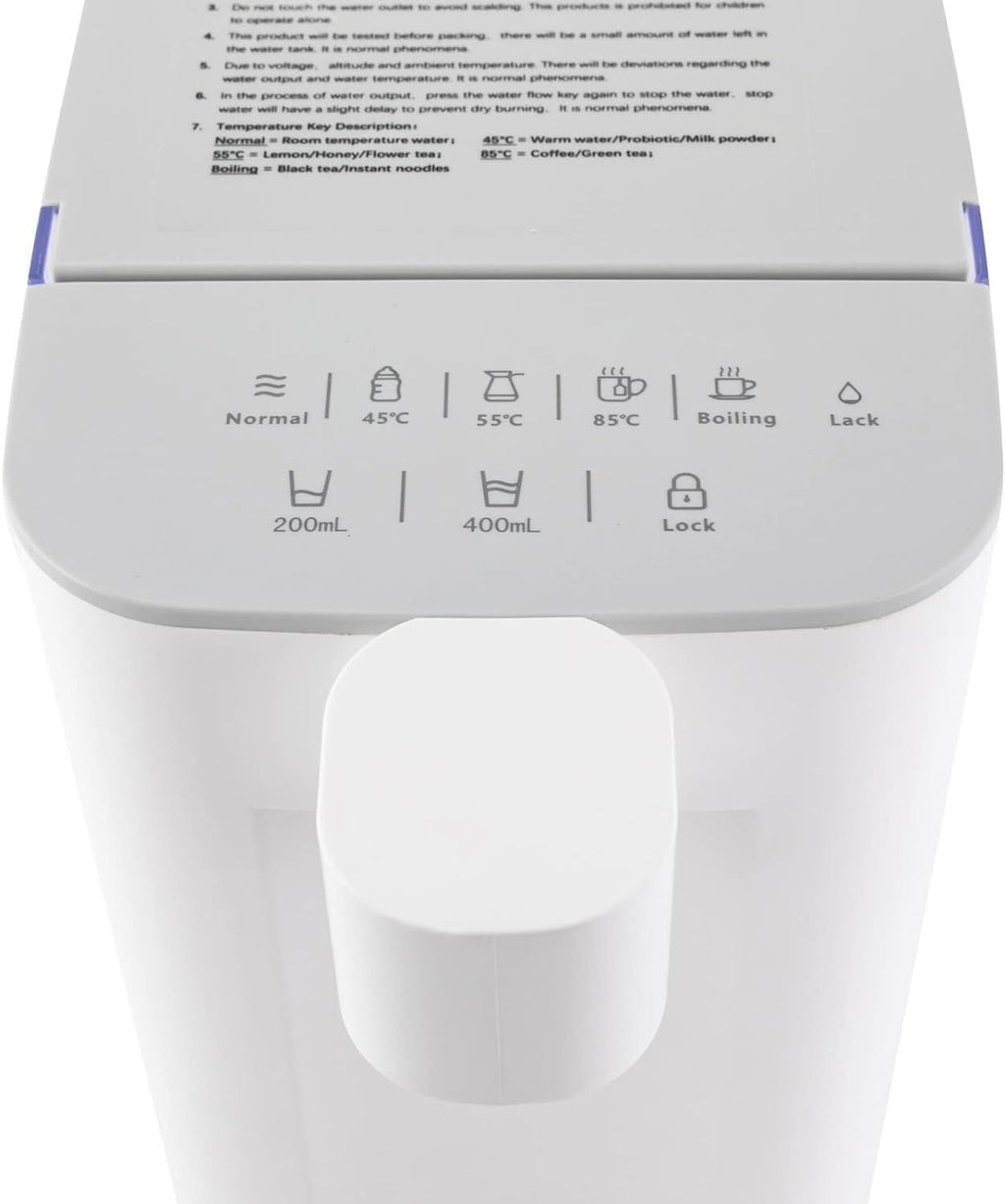 Electric Hot Water Pot Urn, Instant Hot Water Dispenser with Adjustable 5 Temperatures for Making Tea, Coffee, Hot Milk, 3L Water Tank Capacity/White