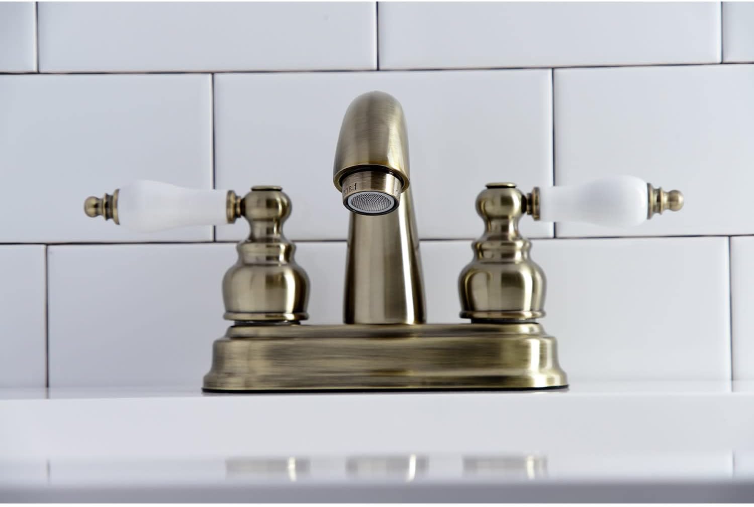 Kingston Brass KB5617PL Restoration 4-Inch Centerset Bathroom Faucet, Brushed Brass