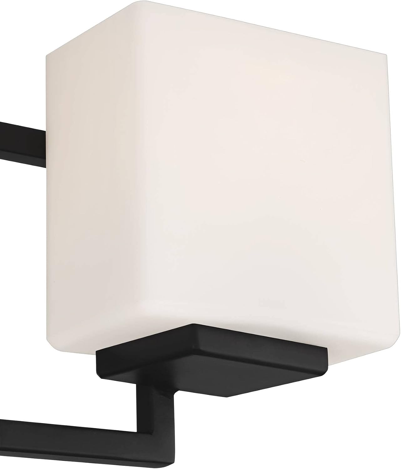 Possini Euro Design Lighting on the Square Modern Wall Mount Light Matte Black Aluminum Hardwired 21' 3-Light Fixture Opal Glass Shade for Bathroom Vanity Mirror House Living Room Home Hallway