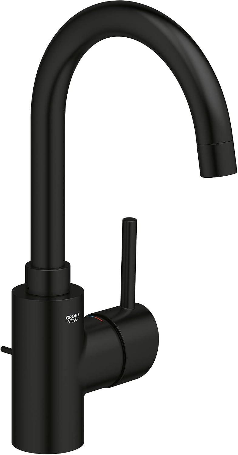 GROHE 321382431 Concetto Single-Handle Bathroom Faucet, 1.2 GPM, L-Size, Matte Black