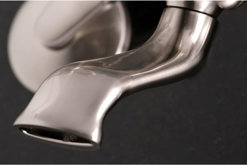 Kingston Brass KS266SN Clawfoot Tub Faucet with Hand Shower, Adjustable 6 in. Centers, Brushed Nickel, 7‑3/16 in. Reach