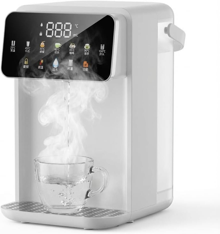 Instant Hot Water Dispenser Countertop with Color Display & Night Light, 3.5L Electric Water Boiler, Adjustable Temp & Volume, Removable Tank with Handle, Child Lock for Home &,0.92Gal/3.5L,Black