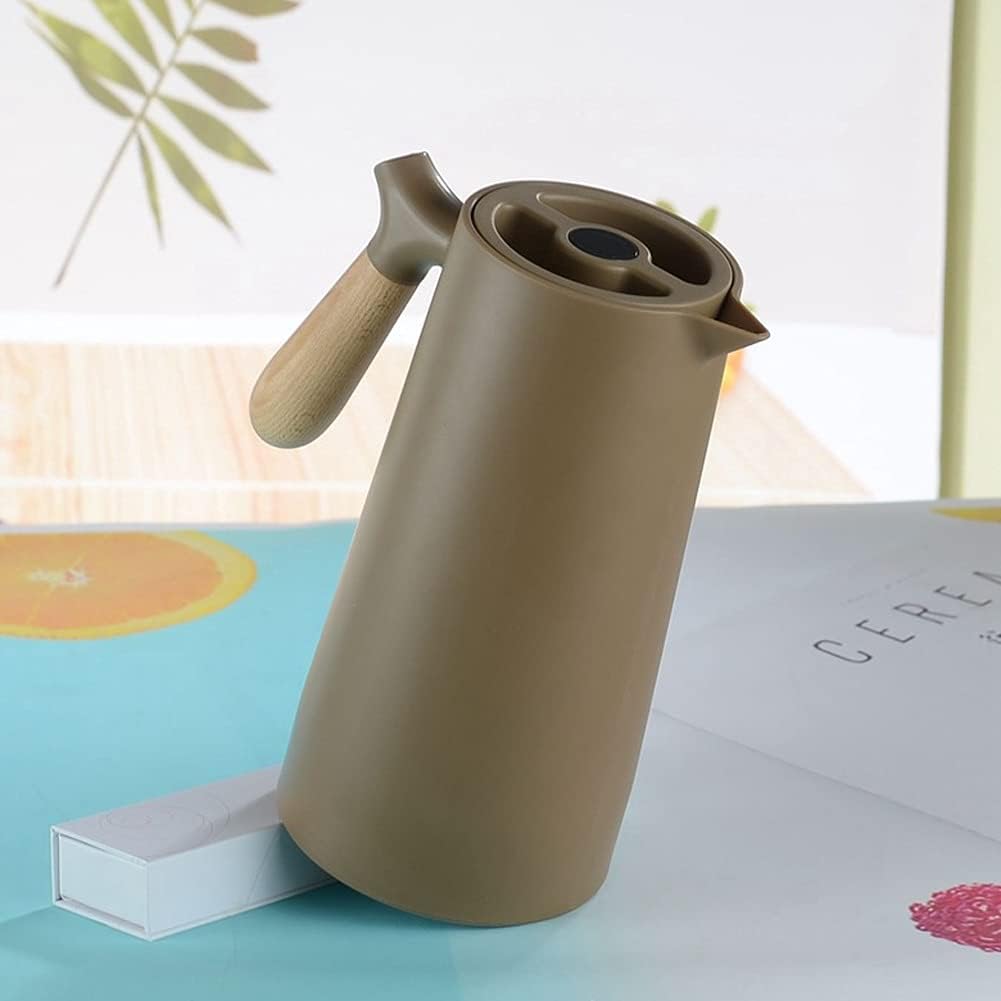 HBJWOV 1L Large Capacity Nordic Thermal Insulation Kettle Household Thermal Insulation Pot Glass Liner Hot Water Bottle(Gray)