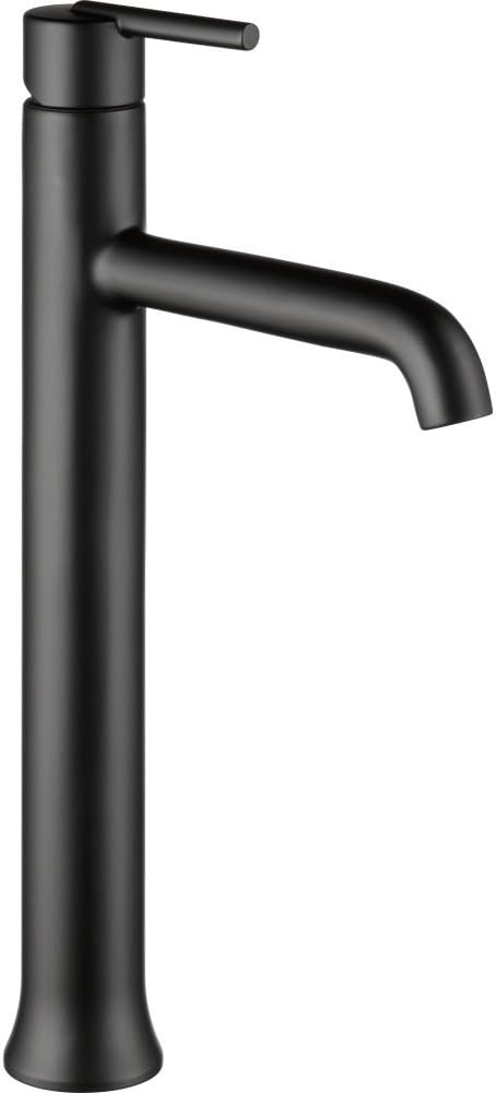 Delta Trinsic Vessel Sink Matte Black Bathroom Faucet 1 Hole, Single Hole Bathroom Sink Faucet for Vanity, Matte Black 759-BL-DST