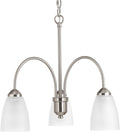 Progress Lighting Gather Collection 3-Light Etched Glass Traditional Chandelier Light Brushed Nickel