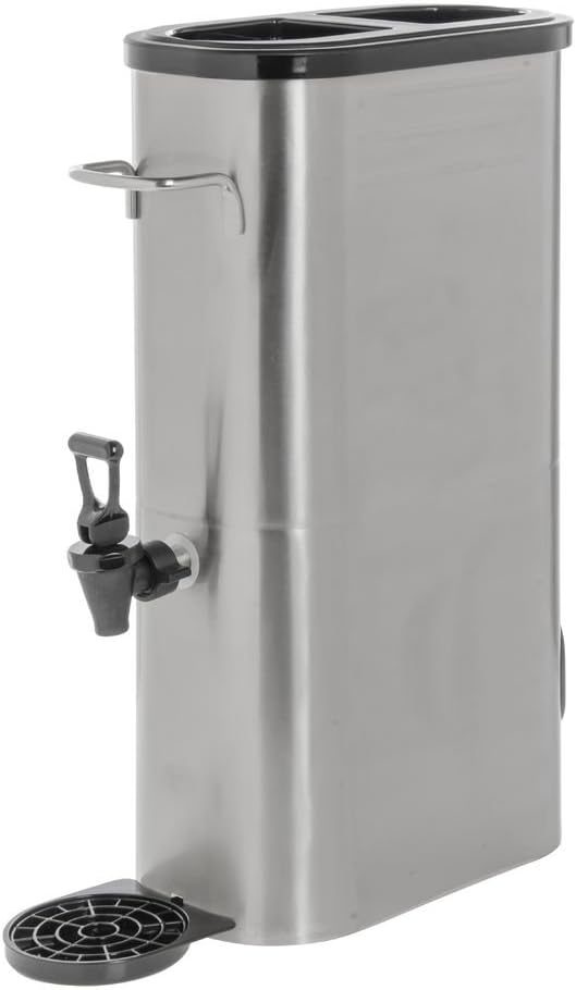 Hubert 3 Gallon Stainless Steel Beverage Dispenser, Slim Profile, Commercial Ice Tea and Lemonade Dispenser for Caterers, Cafes, Bakeries, Offices, Hotels