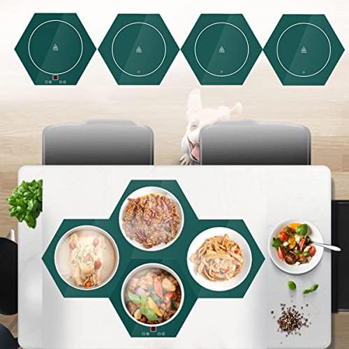 Plate Warmer Food Warmer Electric Warming Tray Splicable Electric Hot Plate for Food with Touch Temperature Control Tempered Glass Tray Food Warmer Buffets Server for Party Events