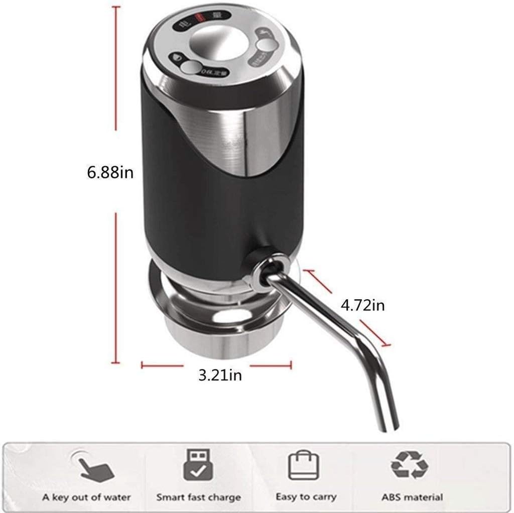 Water Bottle Dispenser,Electric Drinking Water Pump Portable Water Dispenser Universal USB Charging Water Bottle Pump for 2-5 Gallon with 2 Silicone