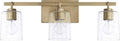 HomePlace Lighting 128531AD-449 Greyson Urban/Industrial Clear Seeded Glass Bathroom Vanity Wall Light, 3-Light 300 Total Watts, 9' H x 25' W, Aged Brass