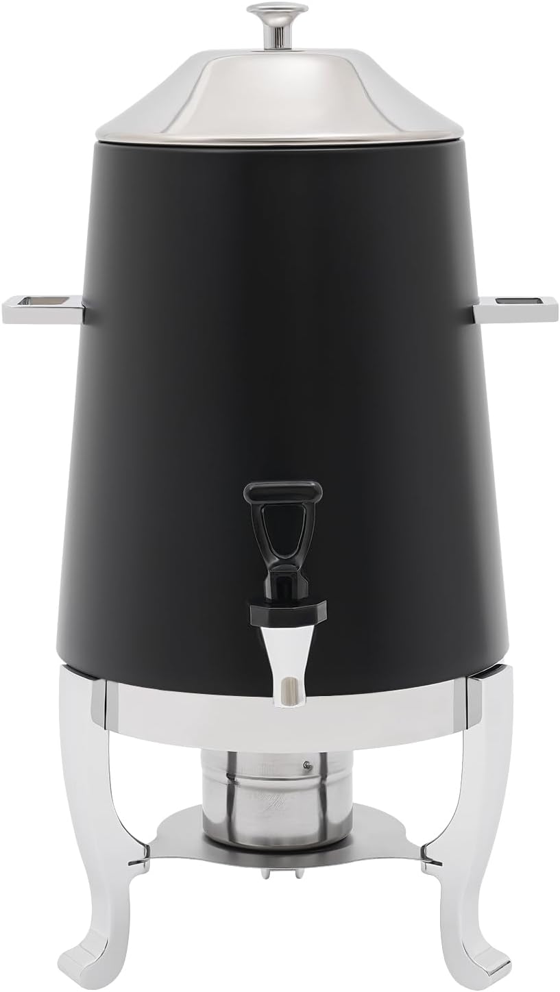 3.43 Gallon / 13L Stainless Steel Beverage Dispenser, Fuel Heating Coffee Urn with Spigot & Fuel Holder, Commercial Hot Water Dispenser Countertop for Milk Coffee Tea Water Juice