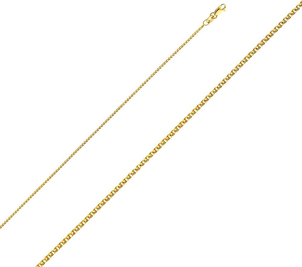 Ioka 14K Yellow Gold Lady Bug Colored Enamel Lucky Charm Pendant with 1.2mm Flat Open Wheat Chain Necklace
