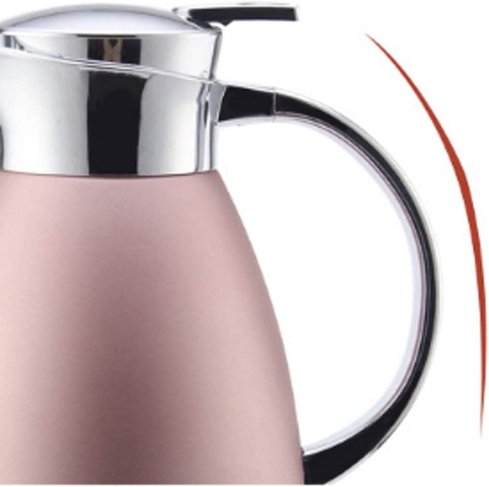 2.3L Large Capacity Double Wall 304 Stainless Steel Hot Water in Sulation Pot Kettle (Color : Silver) Present (Pink)